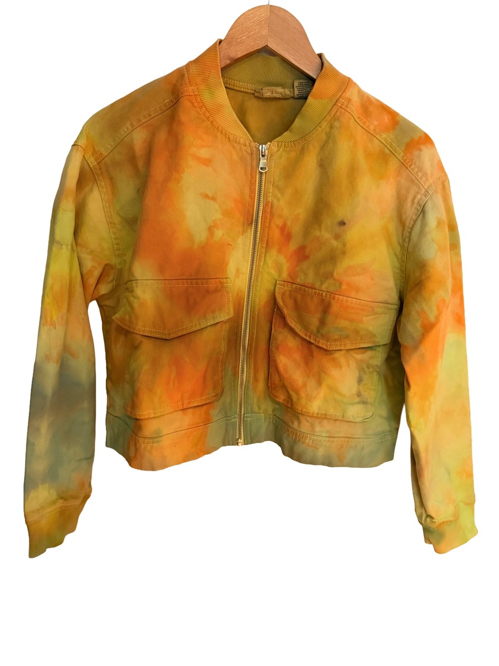 Nicole Miller One-of-a-Kind Custom Ice Dyed Cropped Jacket (B)